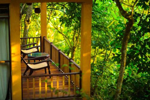 Balkón nebo terasa v ubytování Jungle Village Unawatuna