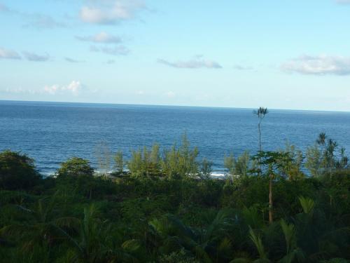 a view of the ocean from a beach at La Pointe au Corail in Sainte-Rose