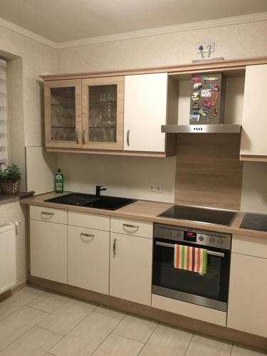 Η κουζίνα ή μικρή κουζίνα στο Ferienwohnung am DOC