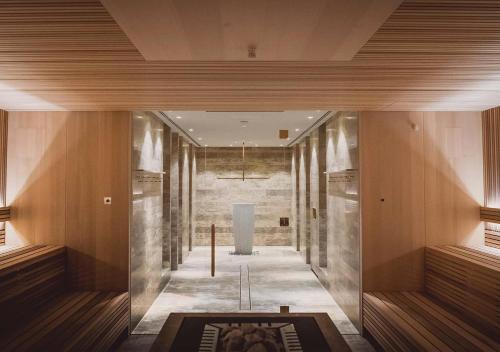 a room with a altar in the middle of a building at Spa & Resort Bachmair Weissach, LUXURY FAMILY RESORT in Rottach-Egern