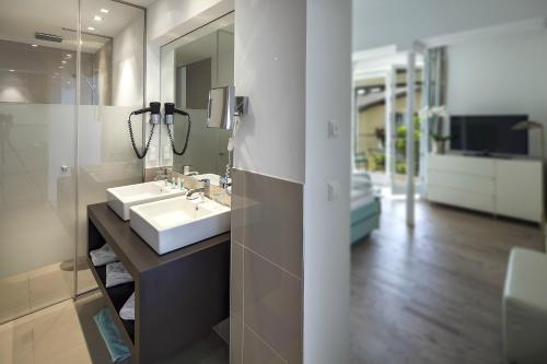 Koupelna v ubytování Seehotel Hubertushof