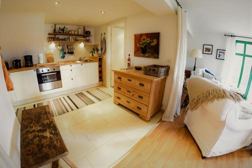 Dapur atau dapur kecil di Traumhaftes Elb-Chalet