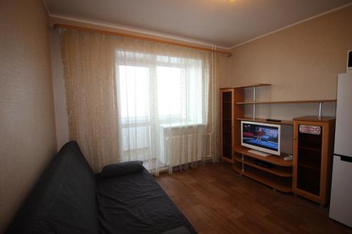スィクティフカルにあるComfort apartment on Pervomayskaya 20のリビングルーム(ソファ、テレビ付)