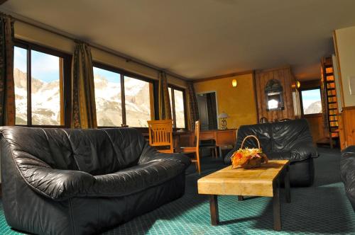 Χώρος καθιστικού στο Lautaret Lodge & Spa