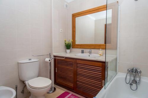 吉亞的住宿－Akisol Albufeira Guia II，一间带卫生间、水槽和镜子的浴室
