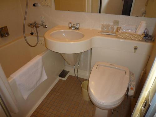 a bathroom with a sink and a toilet and a tub at Tokyo Grand Hotel in Tokyo