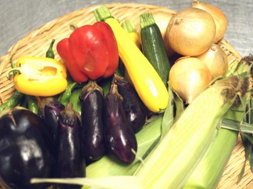 a basket filled with different types of vegetables at Oyado Matsubaya in Minakami
