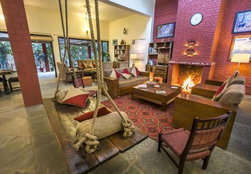 Zona d'estar a Bandhavgarh Jungle Lodge