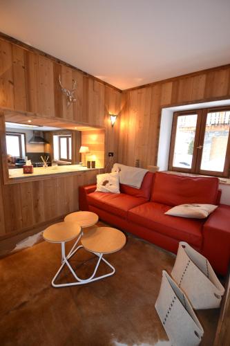 Ruang duduk di Résidence Chalet des Coeurs
