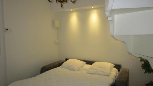 a bed with two pillows on it in a room at Fouettara in Firminy