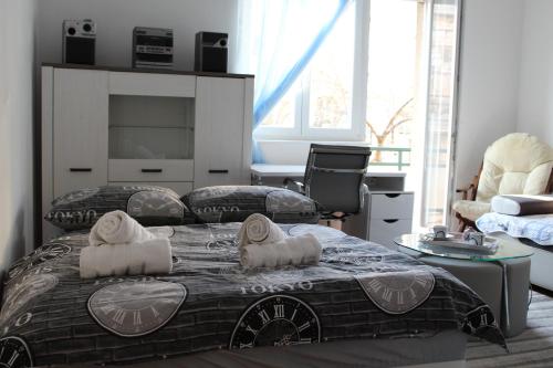 Postel nebo postele na pokoji v ubytování Cozy Apartment Mihaela