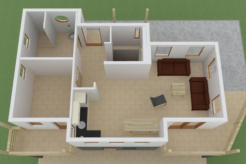 a rendering of a floor plan of a house at Robiniapark in Szólád