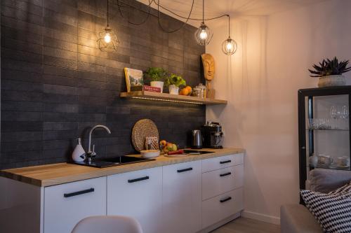 A kitchen or kitchenette at ApartWisła
