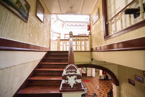a view of a staircase in a building at Si Hotel in Santiago