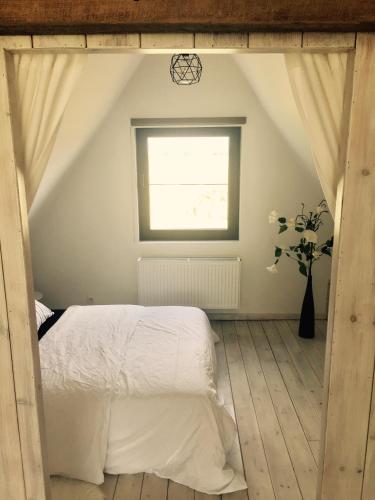 a bedroom with a bed and a window at Dream house in Poperinge