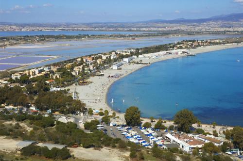 an aerial view of a beach and the water at camera zona policlinico/università in Monserrato