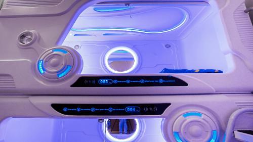 a view of the inside of a car at Spacepod@SG in Singapore