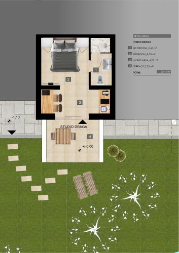 a rendering of a floor plan of a house at Draga in Krk