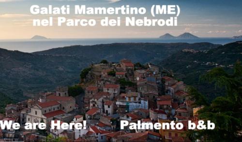 a village on a hill with the words galati mannenina me at Al Palmento in Galati Mamertino