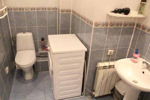 ヴィーンヌィツャにあるApartments on Gogolyaの小さなバスルーム(トイレ、シンク付)