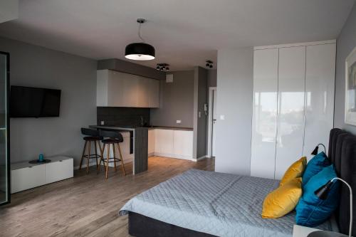 Μια τηλεόραση ή/και κέντρο ψυχαγωγίας στο Apartamenty I.M.A Towarowa