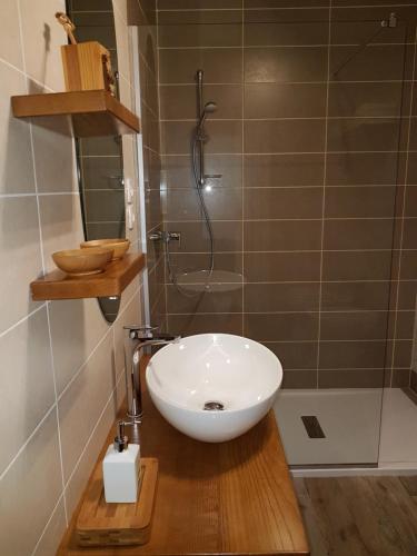 Ett badrum på Apartment Slavi