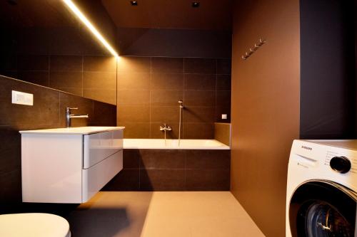 Vonios kambarys apgyvendinimo įstaigoje Prieka pietura (on Šveices street)