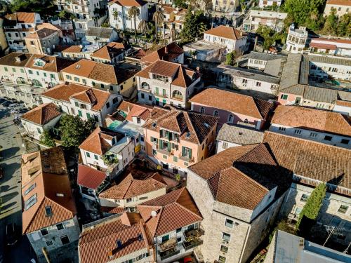 an aerial view of a city with buildings at Apartments Master 5 in Herceg-Novi