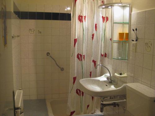 Ett badrum på Ferienhaus Mendlingbauer