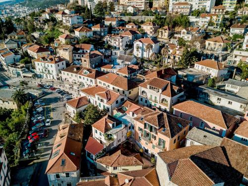 an aerial view of a city with buildings at Apartments Master 5 in Herceg-Novi