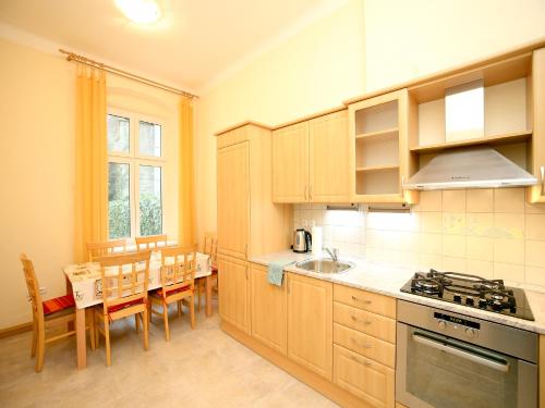 Apartmán Moravská 188にあるキッチンまたは簡易キッチン