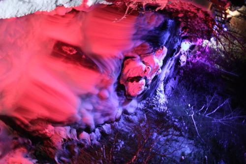 a close up of a painting with red and purple at Haus Alexander in Schladming