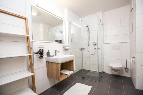 Koupelna v ubytování Ferienwohnung Höchsten