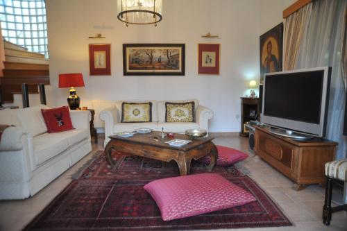TV a/nebo společenská místnost v ubytování Residence L' Aubrais