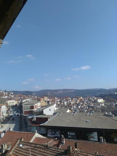an aerial view of a city with buildings at Guest House Gurkov in Veliko Tŭrnovo
