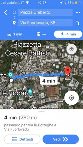 a screenshot of a cell phone with a map at Il Raggio in Capri