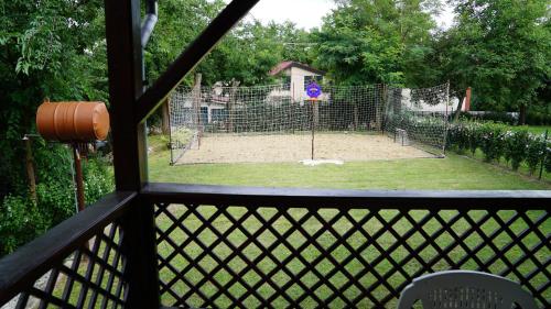 a view of a playground from a balcony at TOBO house along the river Danube in Radvaň nad Dunajom