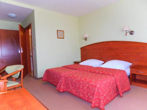Ένα ή περισσότερα κρεβάτια σε δωμάτιο στο Hotel Piast