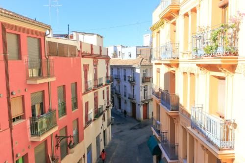 a view of an alley between two buildings at BET Apartments - Tramontana Apartments in Valencia