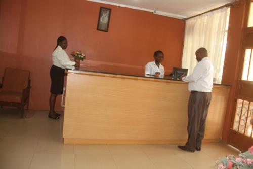 The lobby or reception area at Bomen Hotel