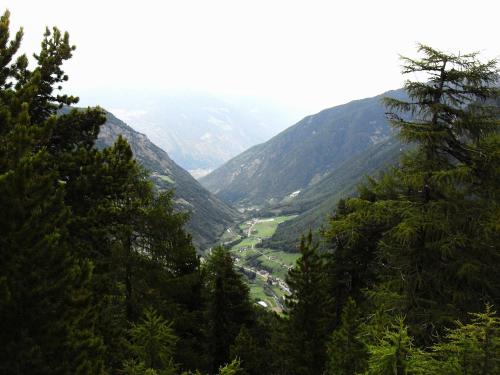 a view of a valley in the mountains at Ferienwohnungen Auhaus in Martello