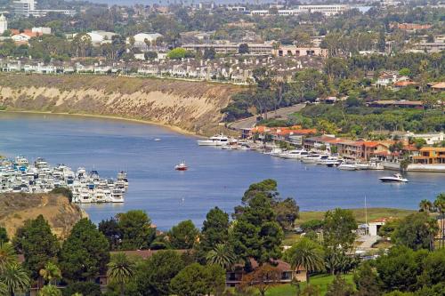 a view of a harbor with boats in the water at Hyatt Regency Newport Beach in Newport Beach