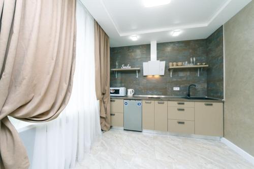 a kitchen with a sink and a counter top at Апартаменты Гмыри 12б in Kyiv
