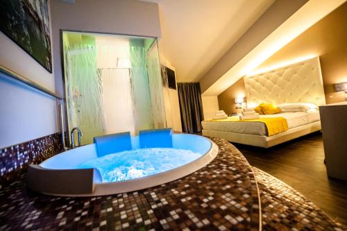 Katil atau katil-katil dalam bilik di Hotel Terre Dei Salici