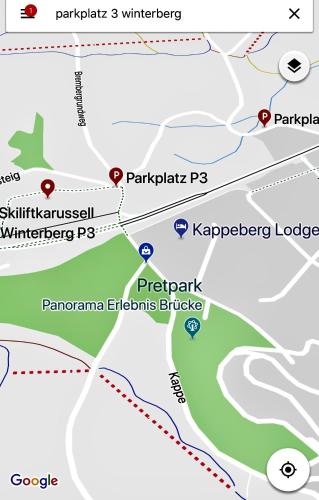 a map showing the location of the park in kanbourg at Kappeberg Lodge in Winterberg