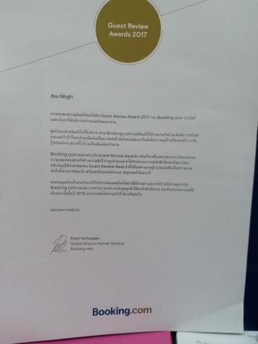 Certifikát, hodnocení, plakát nebo jiný dokument vystavený v ubytování Fancy Carp Resort