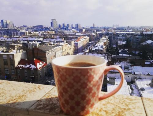 Výhľad na mesto Záhreb alebo výhľad na mesto priamo z apartmánu
