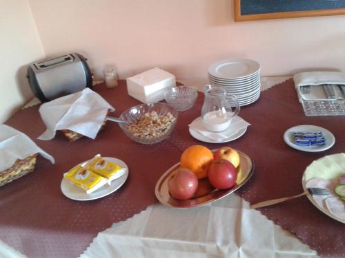 
a table that has some food on it at Pension Olga in Klecany
