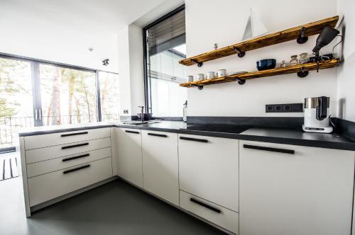 Una cocina o zona de cocina en Terasy Mládí Máchovo jezero