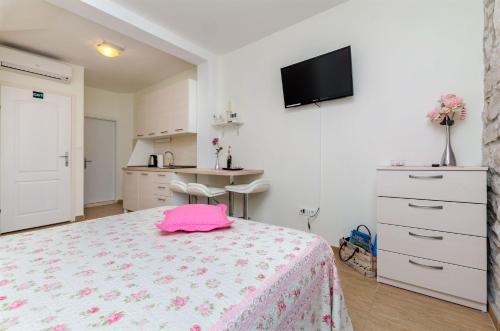 TV a/nebo společenská místnost v ubytování Apartments Djurdjica